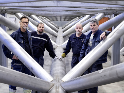 Under arbetet med Folke Bernadottes Bro i Sölvesborg Brotillverkning Rostfri Duplex Folke Bernadottes Bro Stockholm